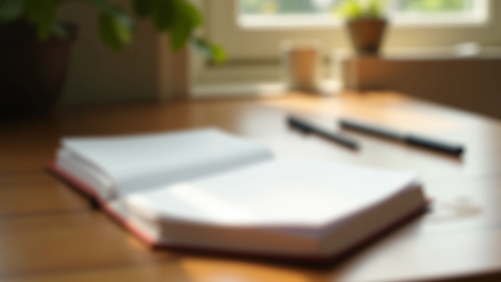 Åben dagbog med rutineplan og pen, morgen naturligt lys, klart og inspirerende